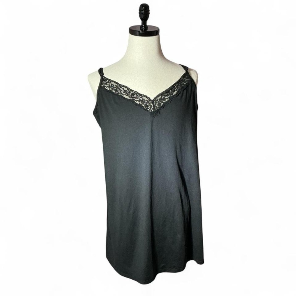 JOispun Black Lace Trim Camisole Slip‎ Dress Womens XL 16-18
